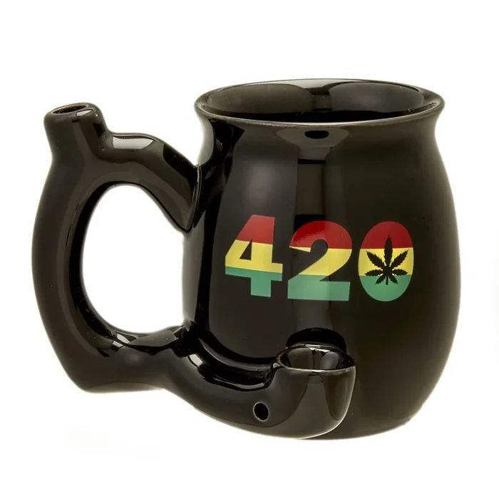 FashionCraft – 420 Mug – Black Mug – with Rasta Colors