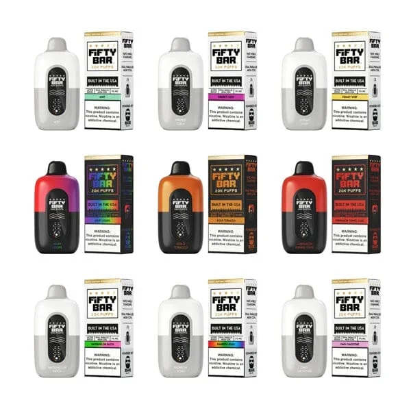 Fifty Bar V2 20K Disposable 20000 Puffs 18mL 50mg • MOQ 5