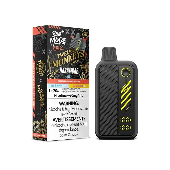 Flavour Beast Beast Mode Max 2 Disposable – 12 Monkeys Harambae Iced (AB)