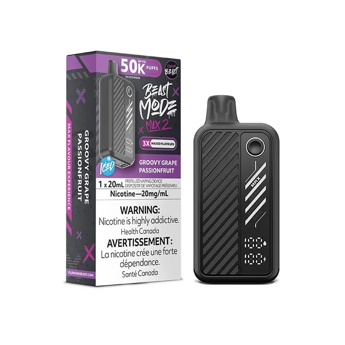 Flavour Beast Beast Mode Max 2 Disposable – Groovy Grape Passionfruit Iced (ON)