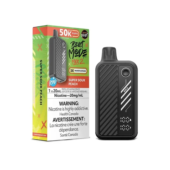 Flavour Beast Beast Mode Max 2 Disposable – Super Sour Peach Iced
