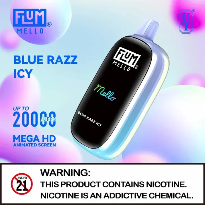Flum Mello Blue Razz Icy | Mega HD Screen | 20000 Puffs