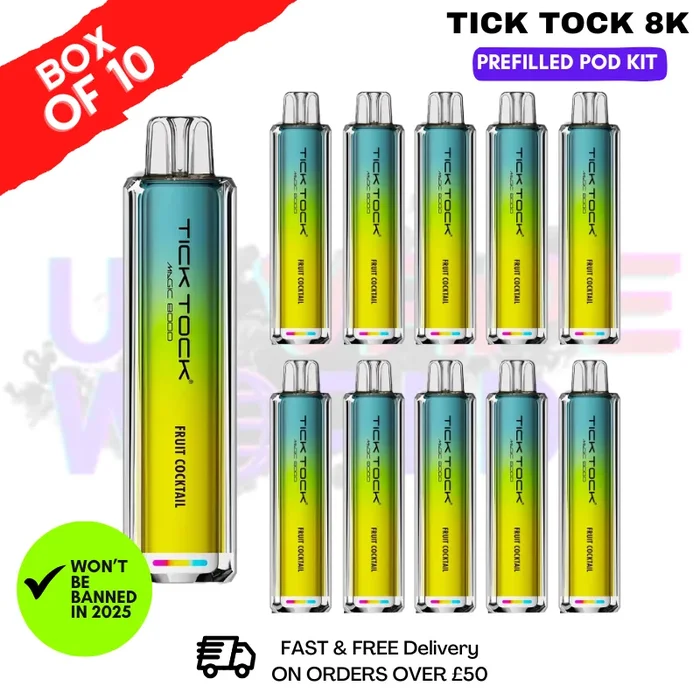 Fruit Cocktail Tick Tock Magic 8000 8K Box Of 10
