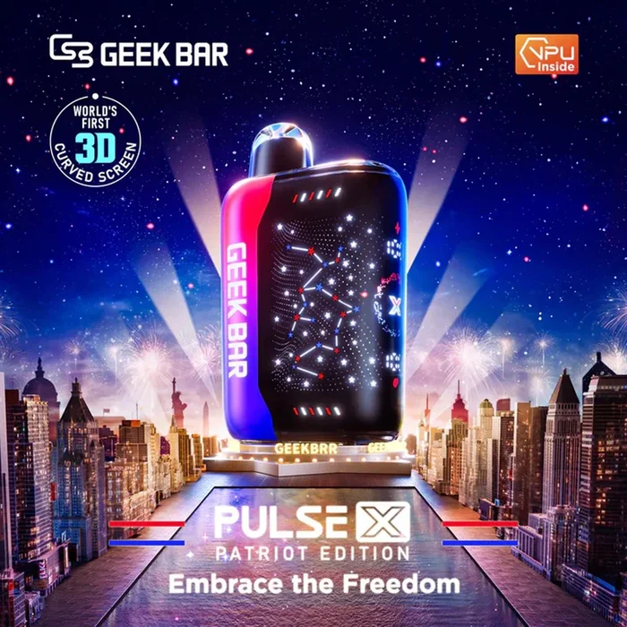Geek Bar Pulse X 25K Puff PATRIOT EDITION Rechargeable Disposable Device – 25000 Puffs