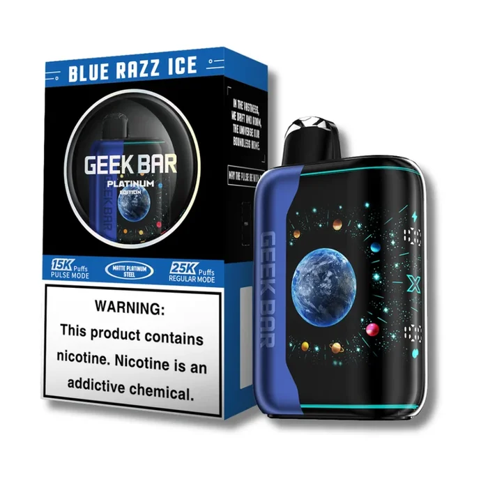 Geek Bar Pulse X Platinum Edition 25K Disposable – Blue Razz Ice
