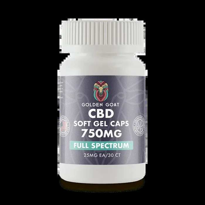 Golden Goat – CBD Gel Capsules – Full Spectrum – 750MG – 30ct