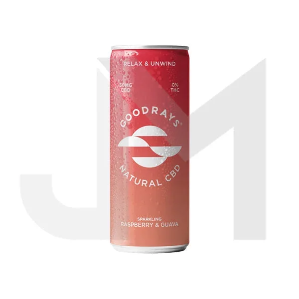 Goodrays 30mg CBD Raspberry & Guava Flavored Seltzer 250ml