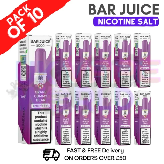 Grape Gummy Bear Bar Juice 5000 Nic Salt | Box of 10 | ONLY £13.99