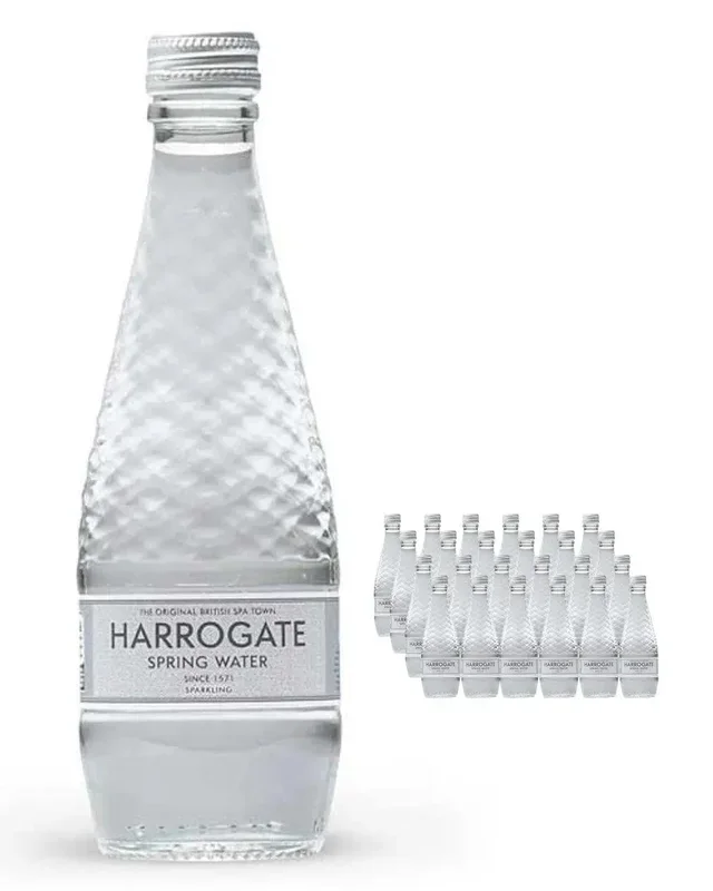 Harrogate Spring Sparkling Water Glass Bottle Multipack, 24 x 330 ml