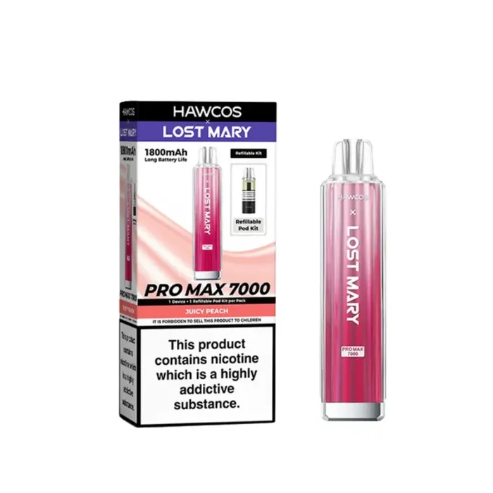 Hawcos x Lost Mary Pro Max 7000 Prefilled Pod Kit with Juicy Peach Flavor