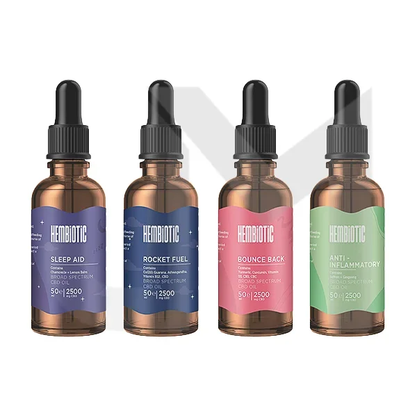 Hembiotic 2500mg Broad-Spectrum Bulk Functional CBD Oil – 50ml (Buy 1 Get 1 Free)