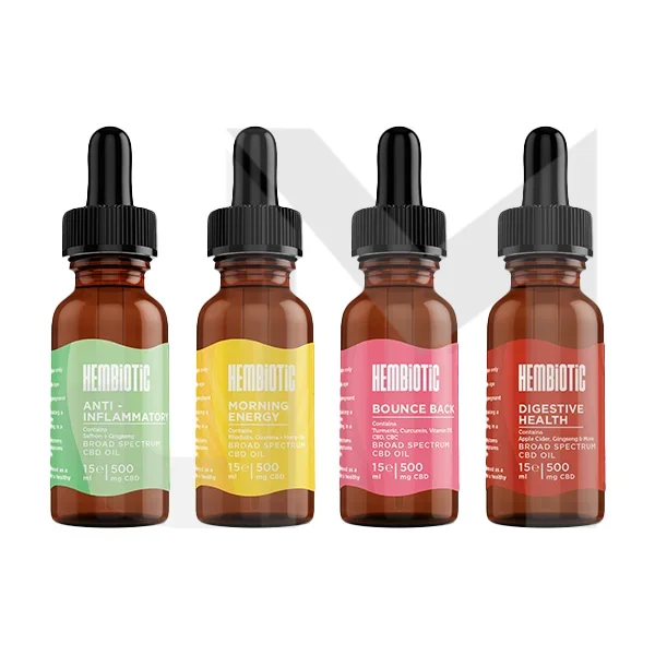 Hembiotic 500mg Broad-Spectrum Functional CBD Oil – 15ml (Buy 1 Get 1 Free)