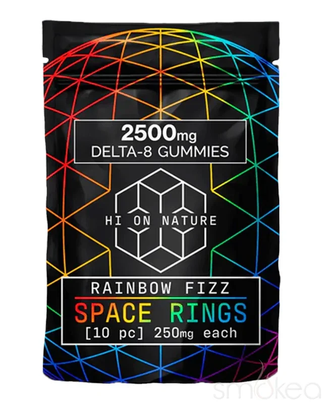 Hi On Nature 2500mg Delta 8 Space Rings Gummies – Rainbow Fizz
