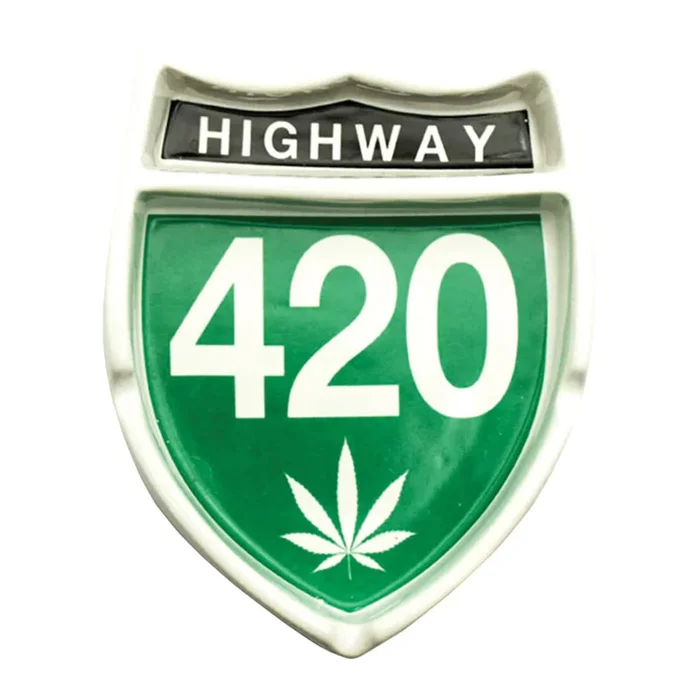 Highway 420 Ceramic Ashtray | 4.25 ” x 5.25 “
