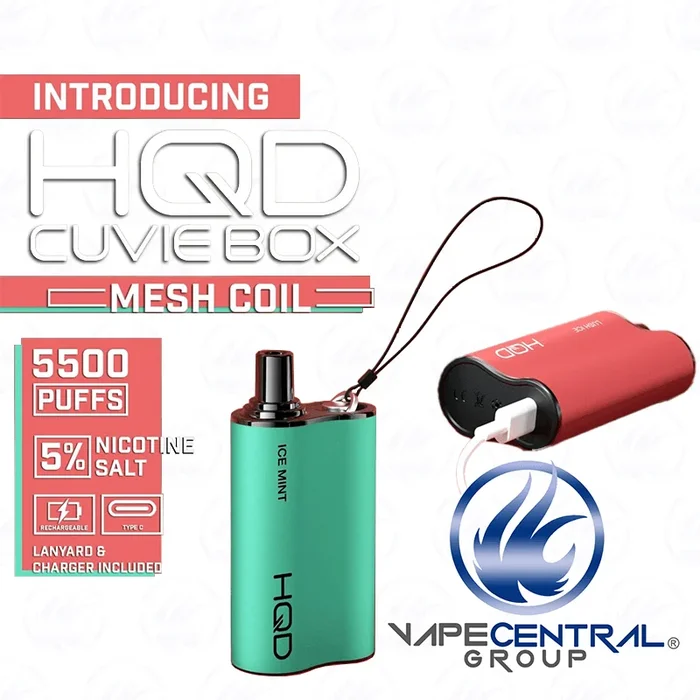 HQD Cuvie Box (5500 Puffs) Rechargeable Disposable Vape Pen – 4.95