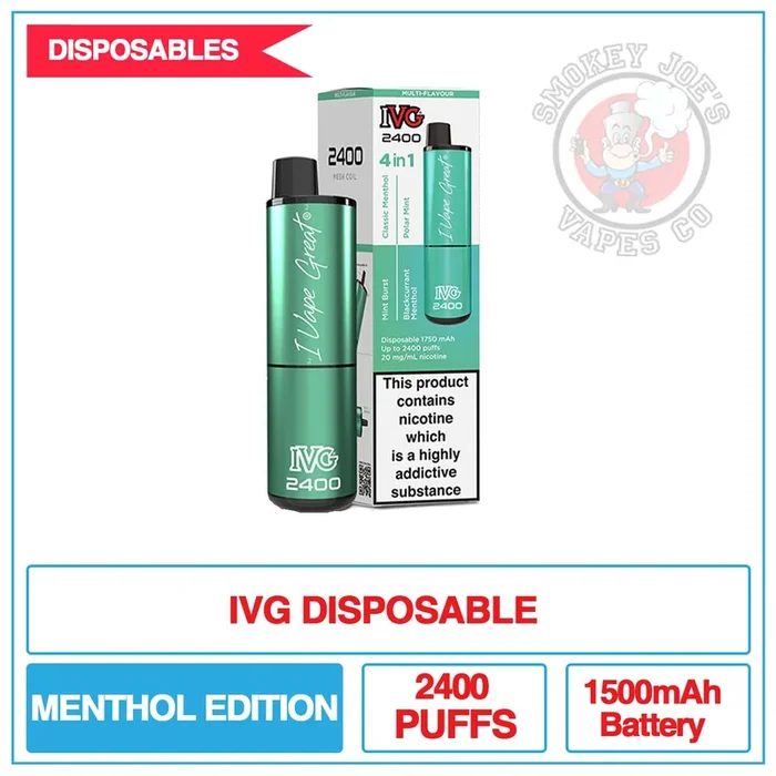 IVG – 2400 Disposable Vape – Multi Flavour – Menthol Edition