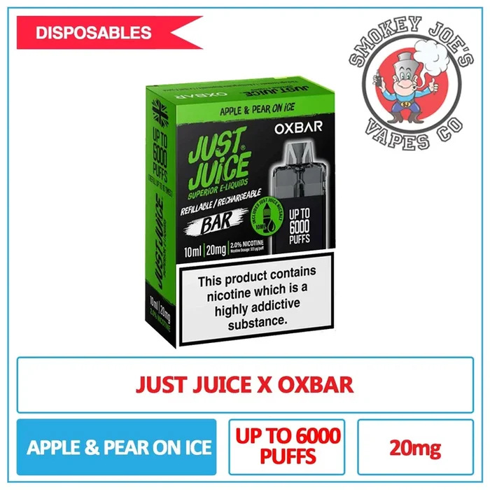 Just Juice – Oxbar RRD Vape Bar – Apple Pear Ice – 20mg