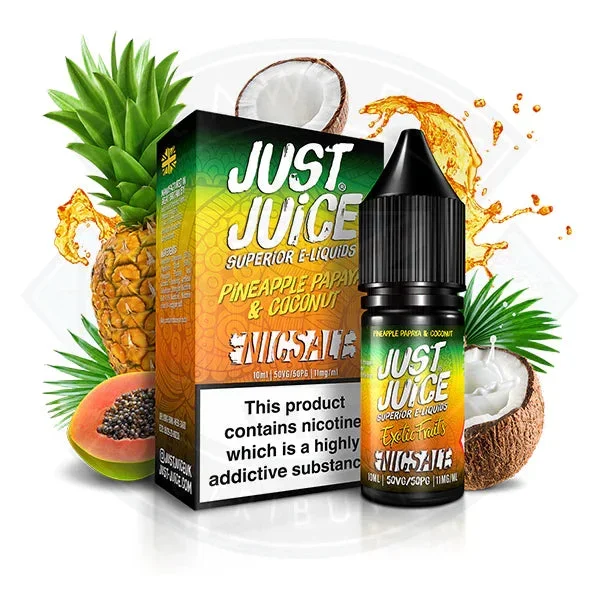 Just Juice Exotic – Pineapple Papaya & Coconut Nic Salt 10ml E-Liquid