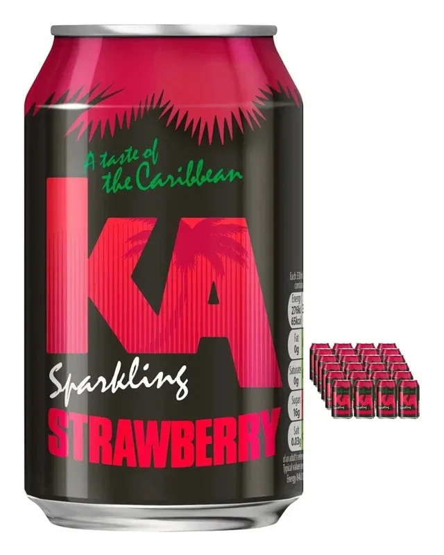 KA Sparkling Strawberry Fizzy Drink Multipack, 24 x 330 ml