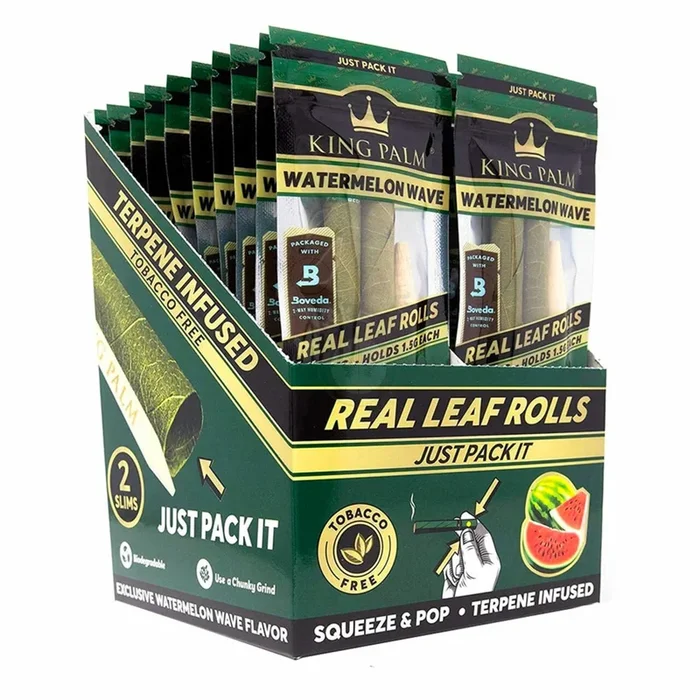 King Palm Wraps Mini Size Rolls Watermelon Wave Flavor 2/pack