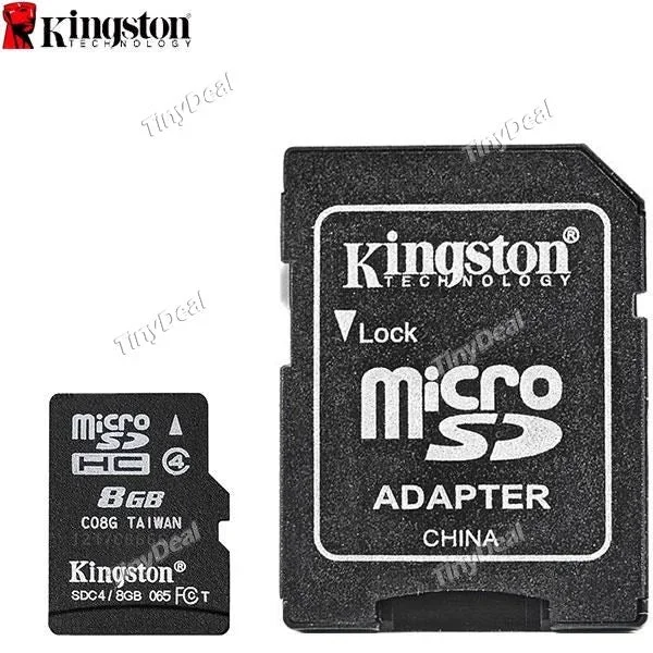 Kingston 8GB Genuine Class 4 TF Micro SD Memory Card with Genuine Card Adapter for Mobile Phone PDA KB-309303