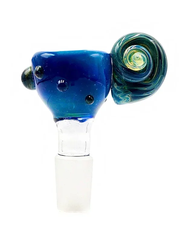 Korry Antos Glass – Cobalt Blue with Fossil Handle Bowl Slide (14mm)