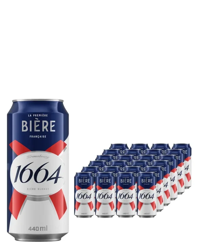 Kronenbourg 1664 Lager Beer Cans Multipack, 24 x 440 ml