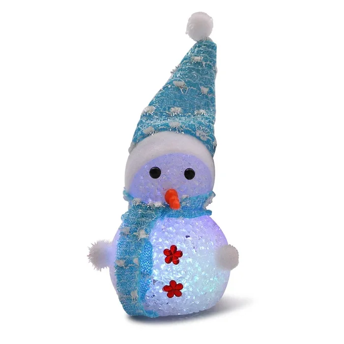 Led Light Up Snowman Blue