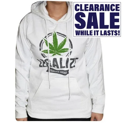 Legalize Smoke Weed White Hoodie – Multiple Sizes – (1 Piece)