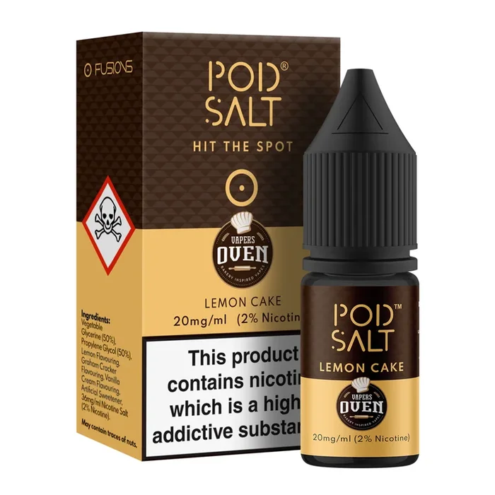 Lemon Cake 10ml Nicotine Salt E-Liquid by Fusion Pod Salt