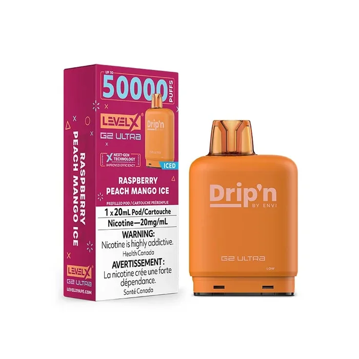 Level X Drip’n G2 Ultra Pod – Raspberry Peach Mango Ice (MB)