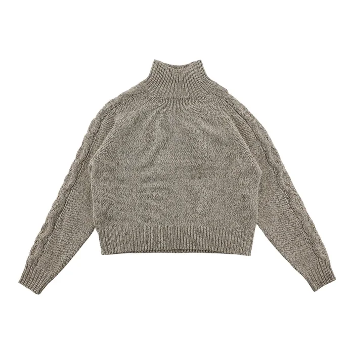 lily morgan Women’s Mock-Neck Cable Sleeve Pullover