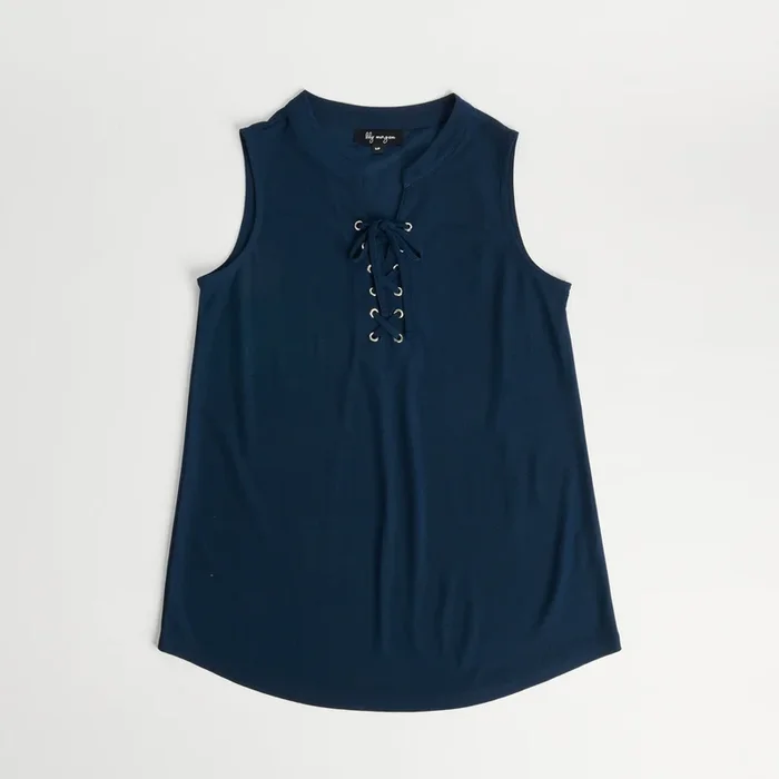 lily morgan Women’s Solid Lace-Up Top