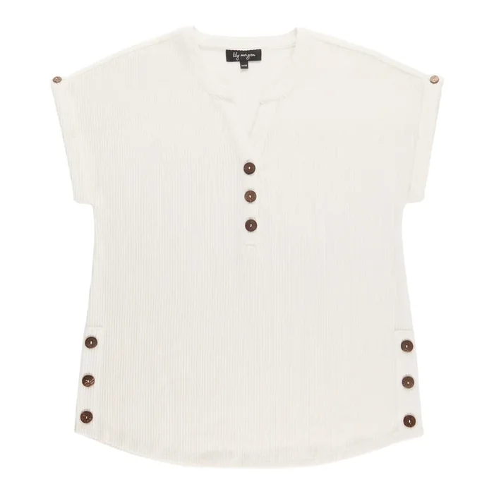 lily morgan Women’s Top with Coconut Button
