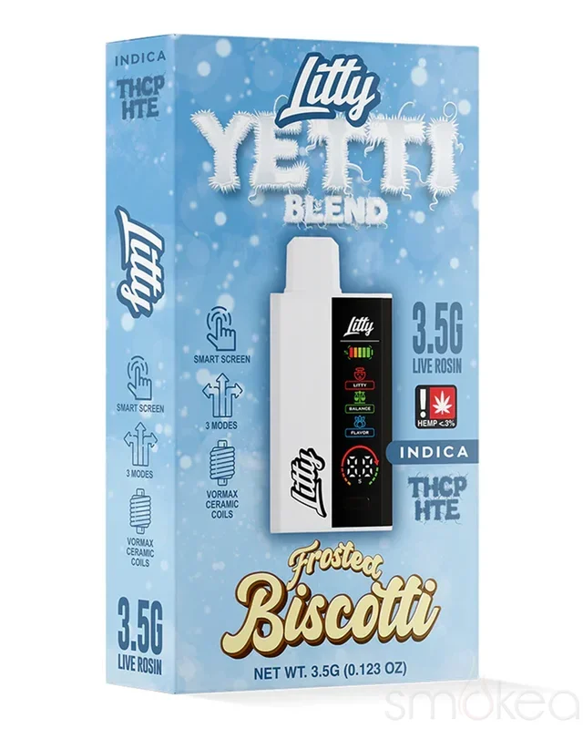 Litty 3.5g THCP Yetti Blend Vape – Frosted Biscotti