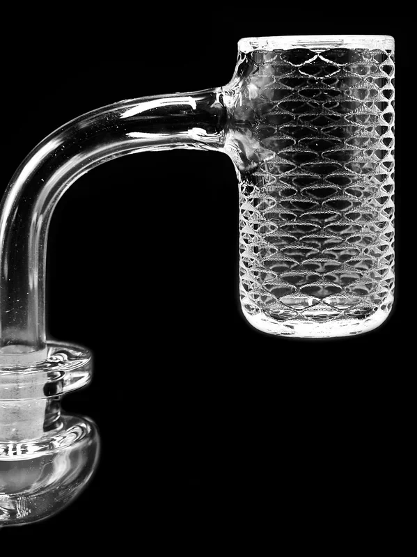 Long Island Quartz Beveled Edge Etched Banger with Fish Scale Design