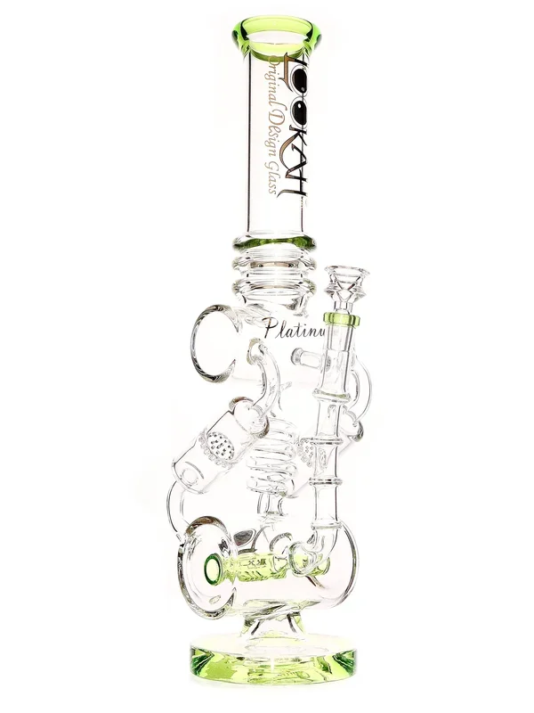 Lookah Glass – 17″ Platinum Dual Honeycomb Perc Inline Recycler