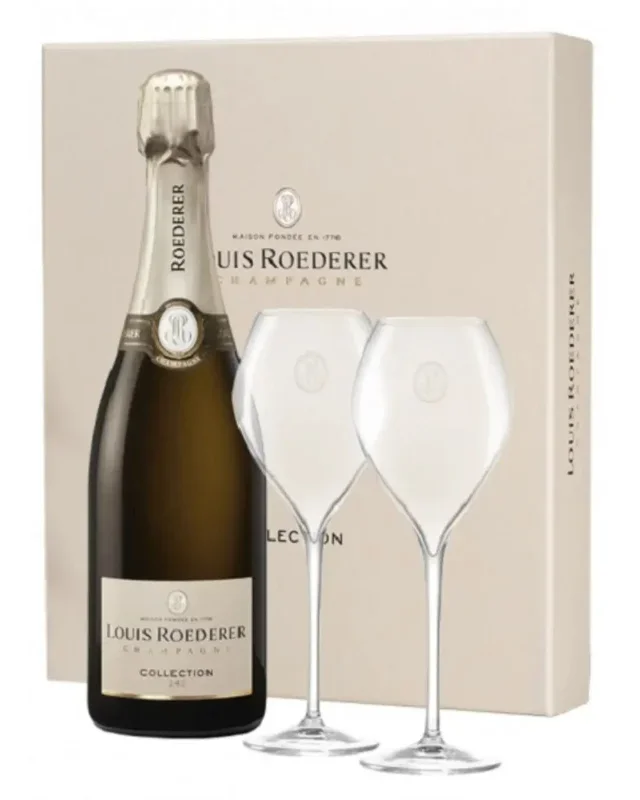 Louis Roederer Collection 244 Brut Champagne Jamesse Flutes Gift Set, 75 cl
