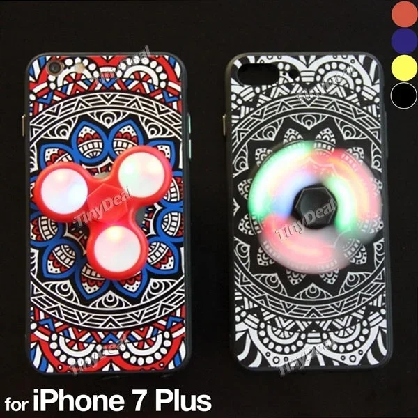 [Luminous Version] Hand Spinner Phone Case Back Cover Anti-stress Creative ADD & ADHD 5.5” for iPhone 7 Plus