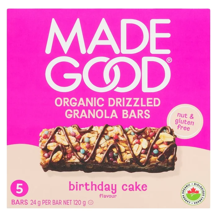 Made Good Organic Drizzled Granola Bars Birthday Cake, 5-Pack, 120 g