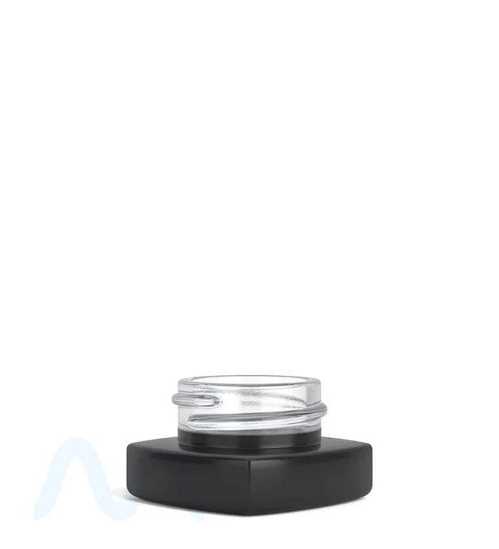 Matte Black Glass Pillow Concentrate Jar w/ White Interior | 32mm – 5mL – 250 Count
