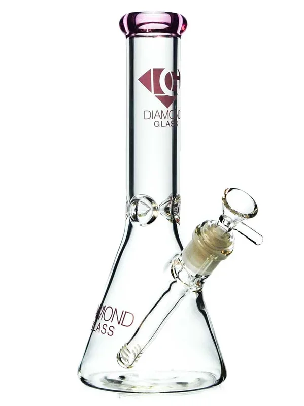 Mini Beaker Bong with Pink Accents