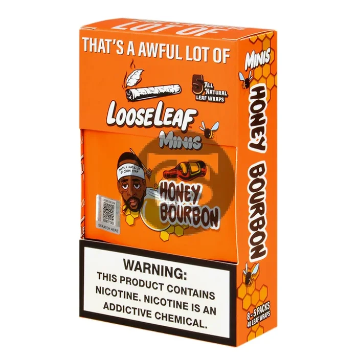 Mini Loose Leaf Honey Bourbon wraps, 8 packs of 5