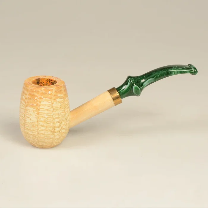 Missouri Meerschaum The Emerald Corn Cob Bent Pipe