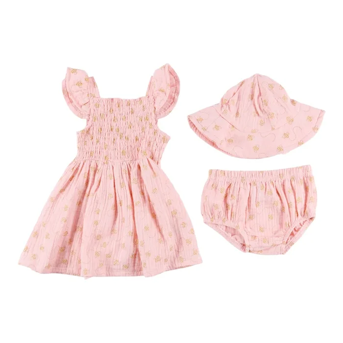 MONKEY BARS Infant Girls’ Pool Party Bubble Dress Set, 3-Piece