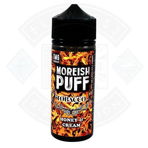 Moreish Puff Tobacco Honey Cream 0mg 100ml Shortfill E-liquid