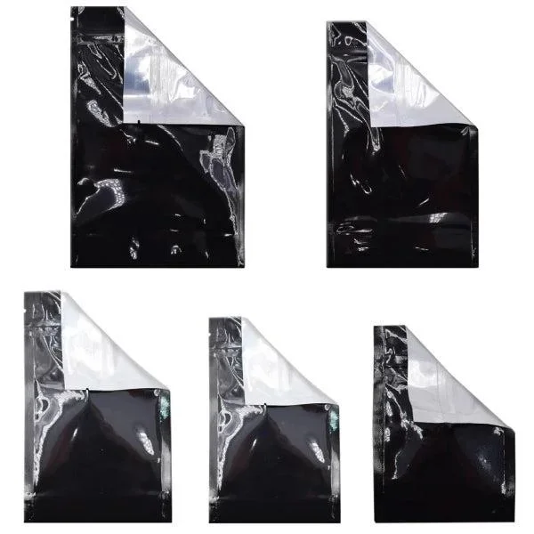Mylar Bag Black/Clear Starter Kit – 5 Sizes – (500 Bags Per Size)