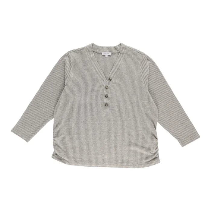 mySTYLE Women’s Plus Waffle Henley