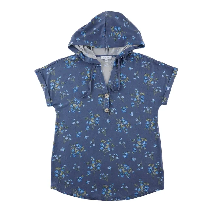 mySTYLE Women’s Quest Floral Short Sleeve Hoodie