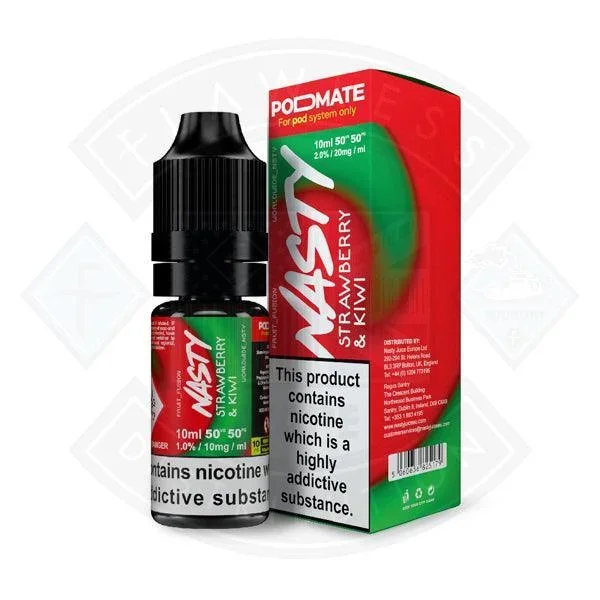 Nasty Juice PodMate Salt – Strawberry & Kiwi Salt 10ml e-liquid